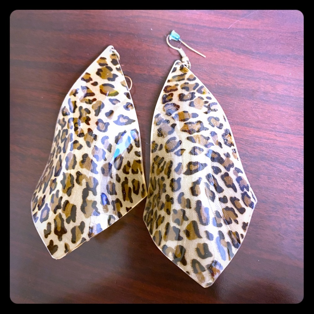 Leopard earrings.